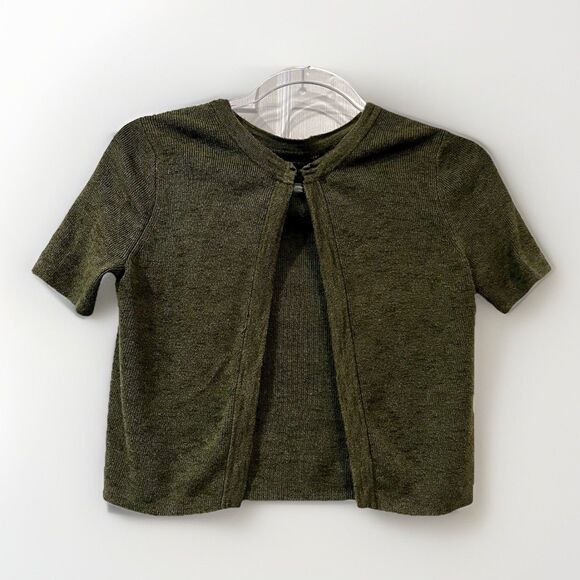 Banana Republic Cropped Bolero Knit Shrug Cardigan Sweater Womens XSP Green Y2K - Picture 1 of 6